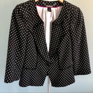 White House Black Market Black & White Dots Blazer